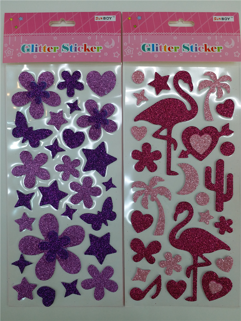 Children's gold powder decoration with heart-shaped flower stickers and stickers