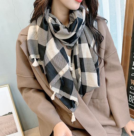 Women's Literary Trend With Warm Twill Imitation Cashmere Scarf