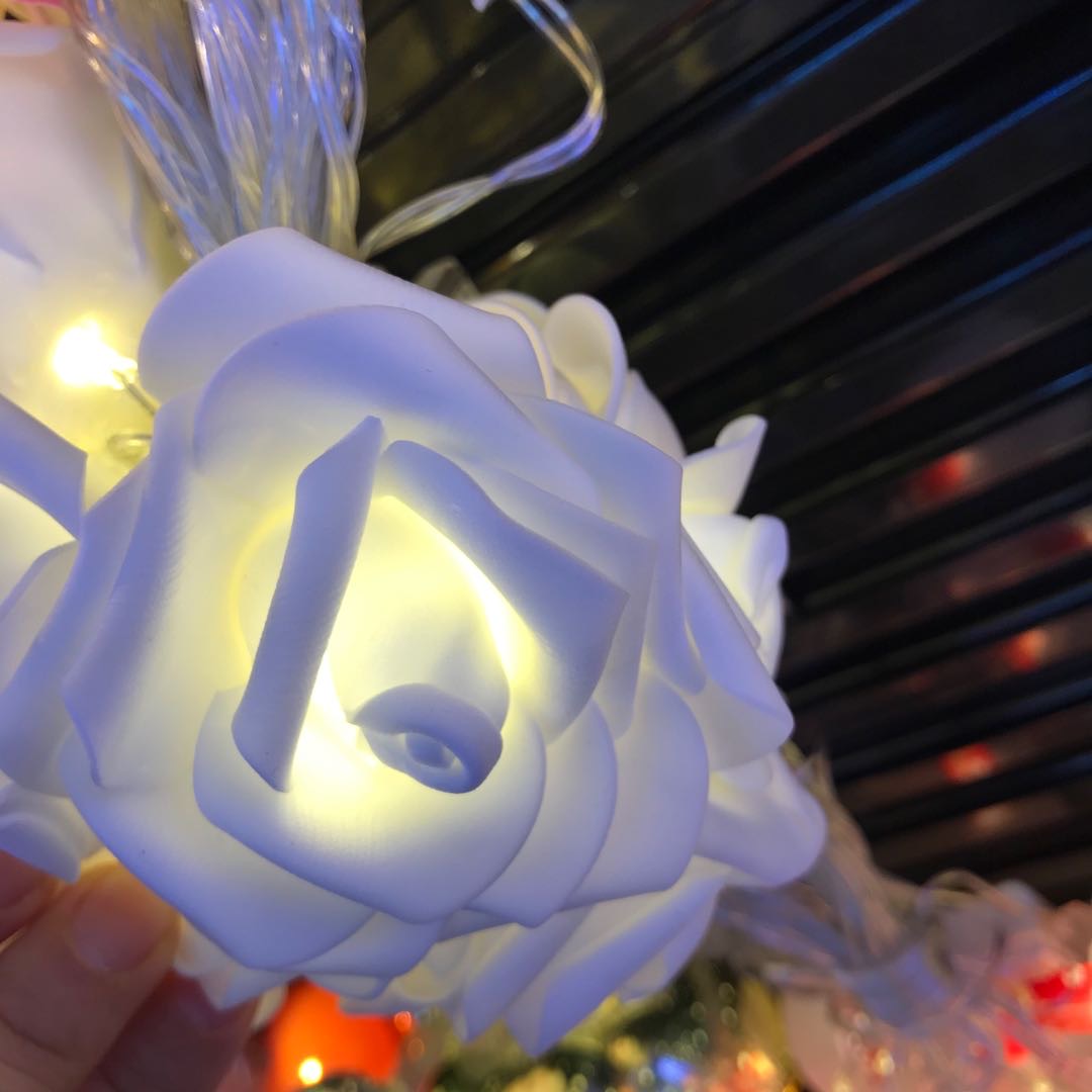 白玫瑰花朵表白求婚礼布置装饰抖音同款神器LED彩灯闪灯串灯细节图