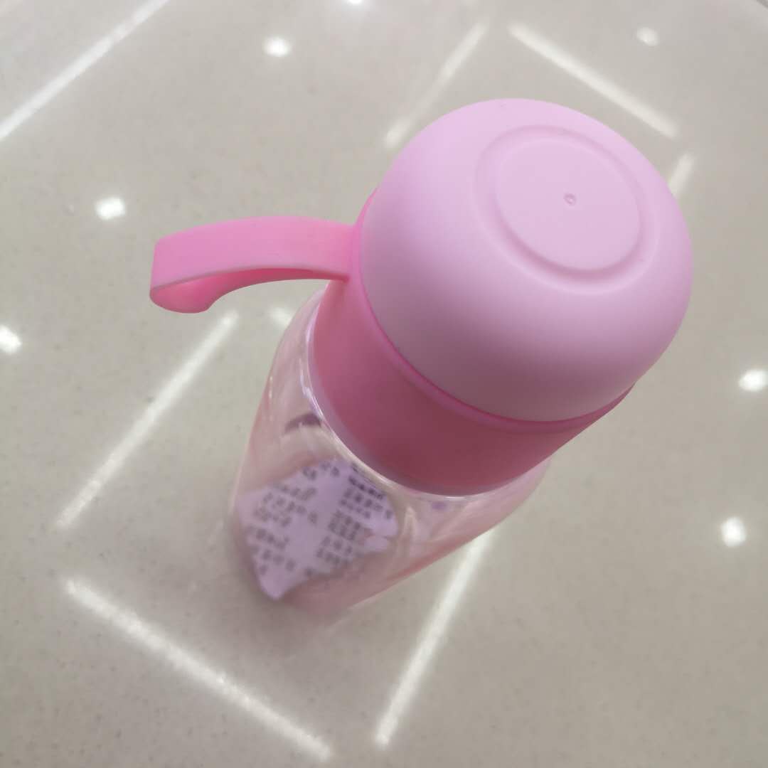Manufacturers Direct Sales Of Children's Water Cup Summer Transparent Little Girl Cartoon Plastic Fall-Proof Leakproof Handle Straw Cup Specification drawing