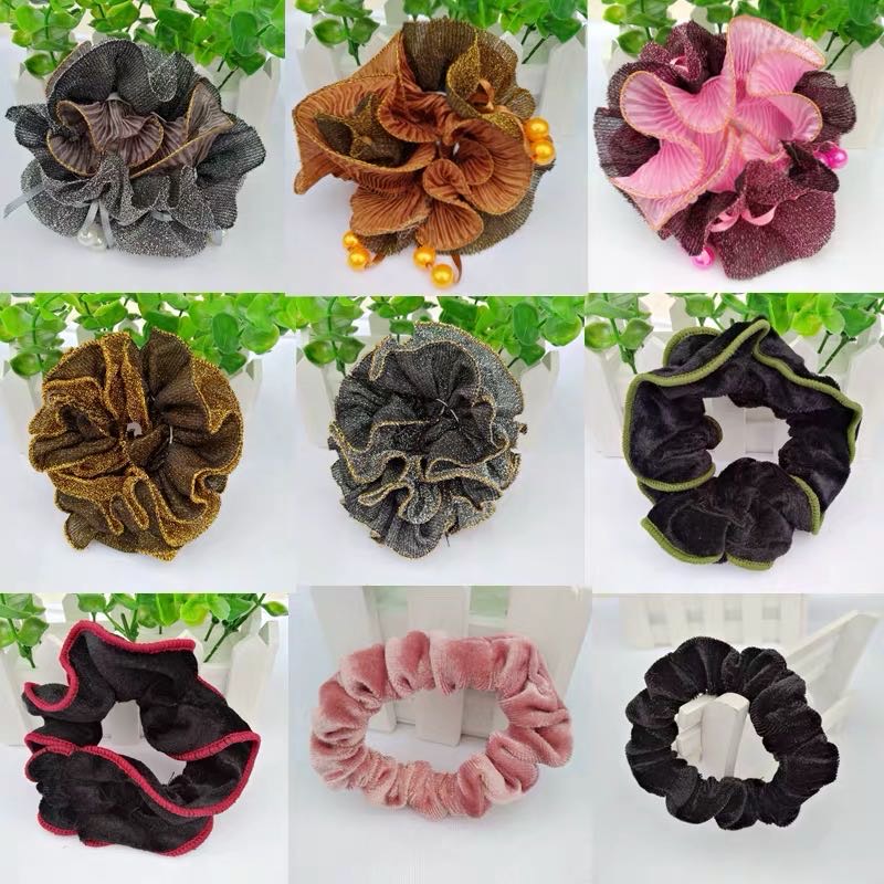 Korean Classic Hair Corset Scrunchie Leather Explosive Corset Scrunchie Cute Cloth Scrunchie Headband Elastic Elastic Yarn Elegant High Stretch Hair Simple Basic Headband Headband Headband Headpiece Hair Accessories Specification drawing