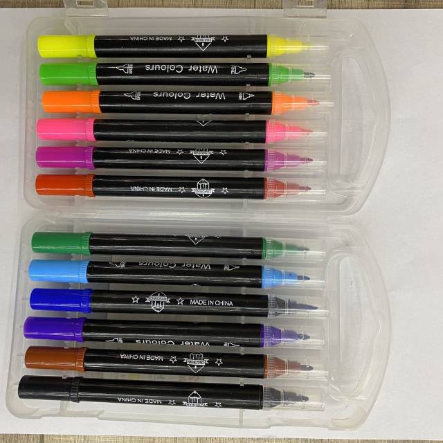 195 Double-headed Watercolor pen, Watercolor pen, tracing pen, planner, soft-headed outlining, children's painting gift box details Picture