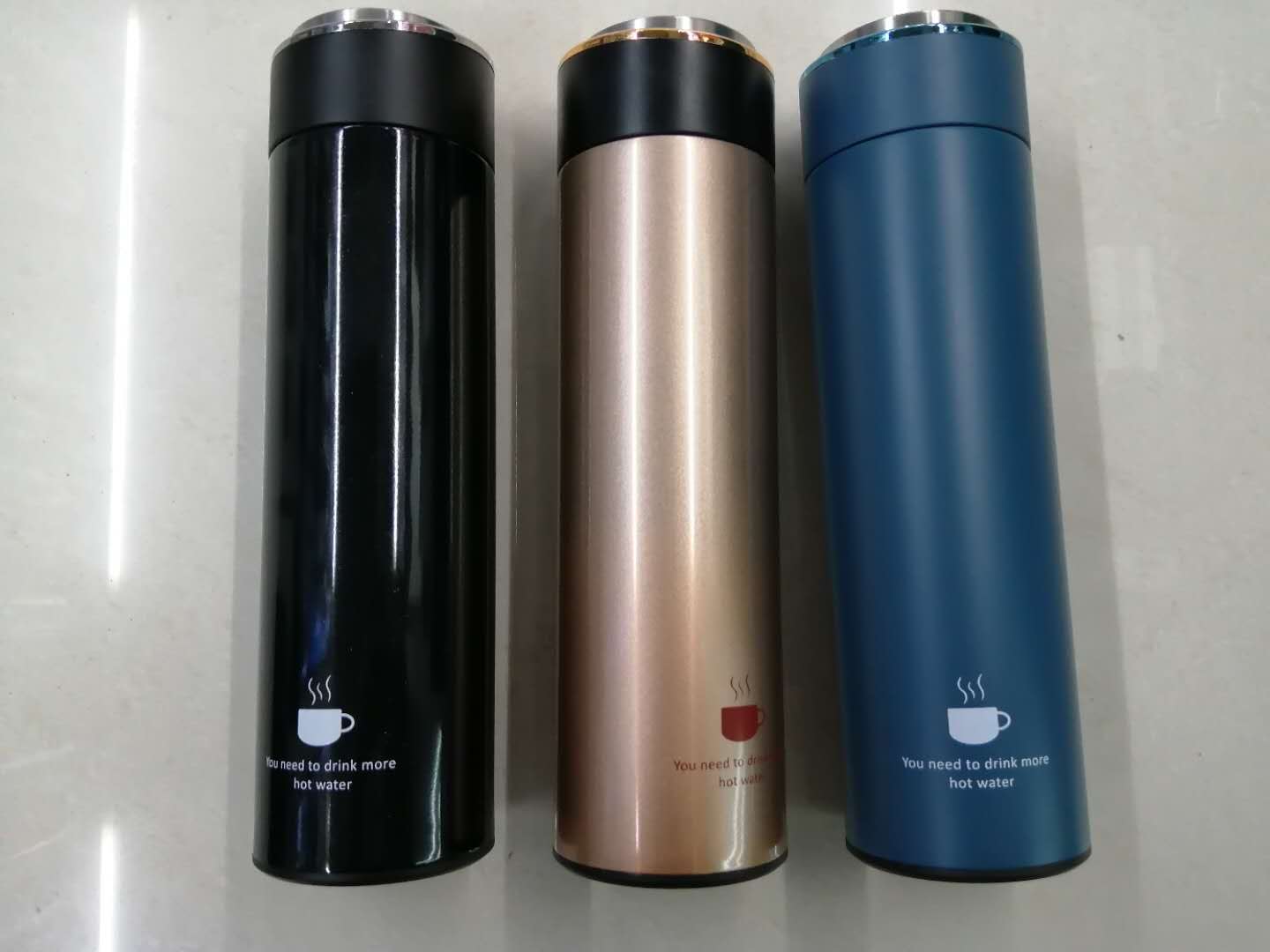 迪乐贝尔保温杯 商务办公车载304真空不锈钢水杯带茶漏茶杯