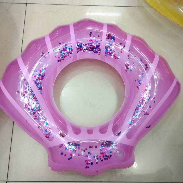 Factory direct sales of pvc children's toys, children's colored sequined shell swimming rings mixed wholesale