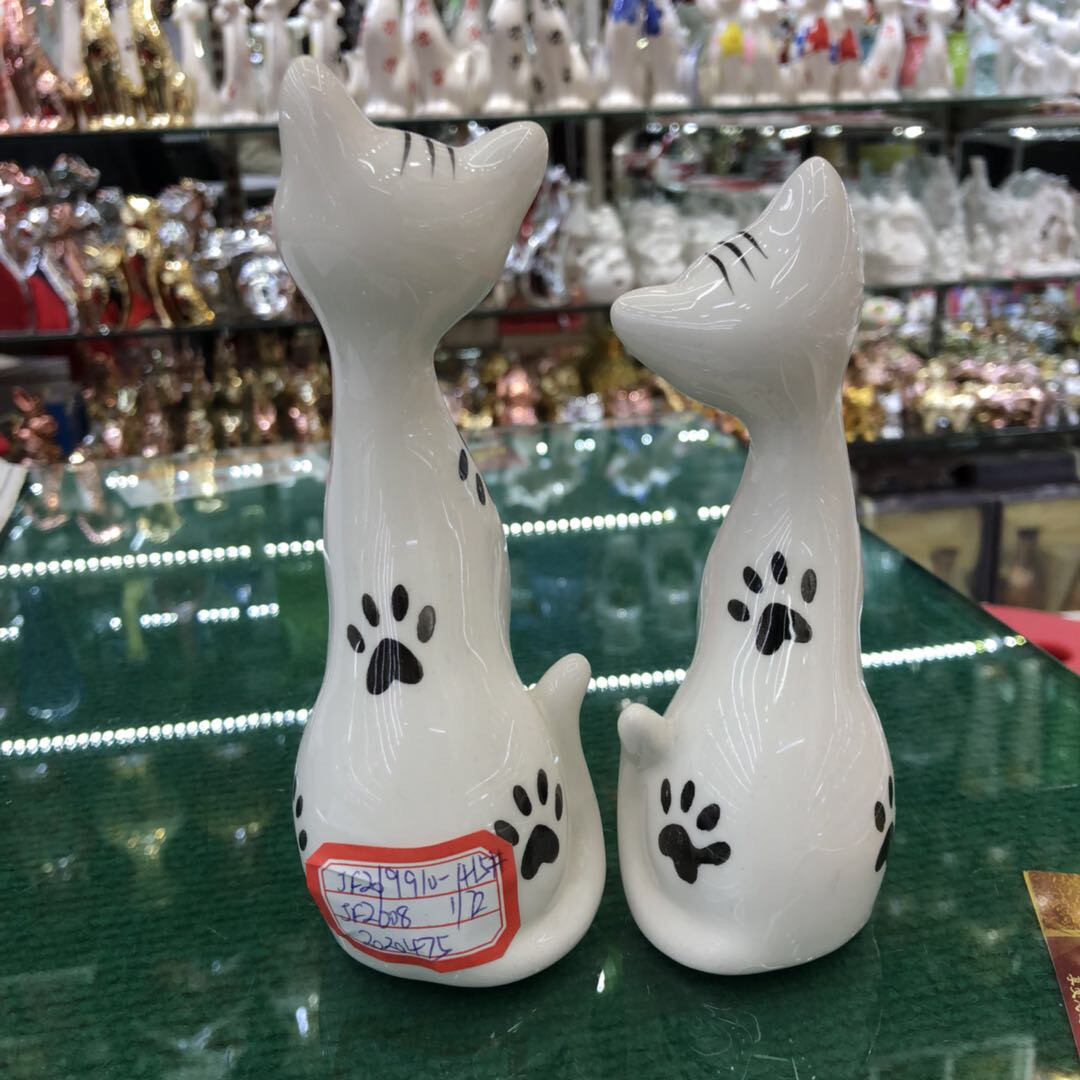 创意情侣狗摆件简约陶瓷工艺品现代家居摆设房间装饰品时尚小礼物细节图