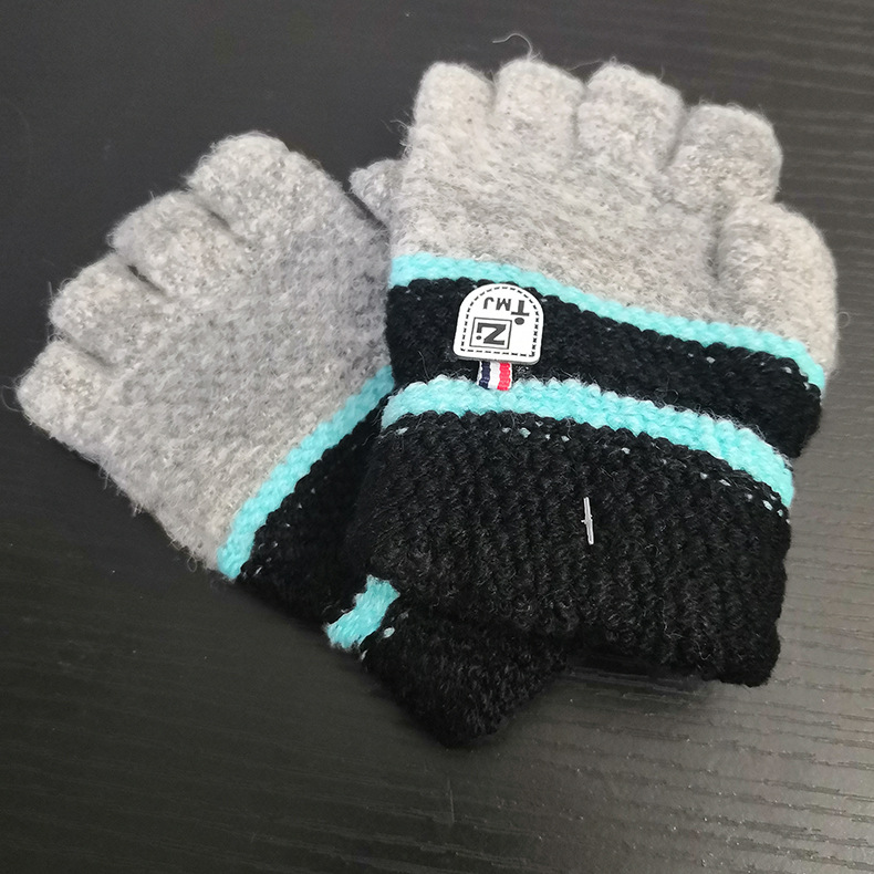 新款针织毛线半指户外保暖魔术手套厂家批发