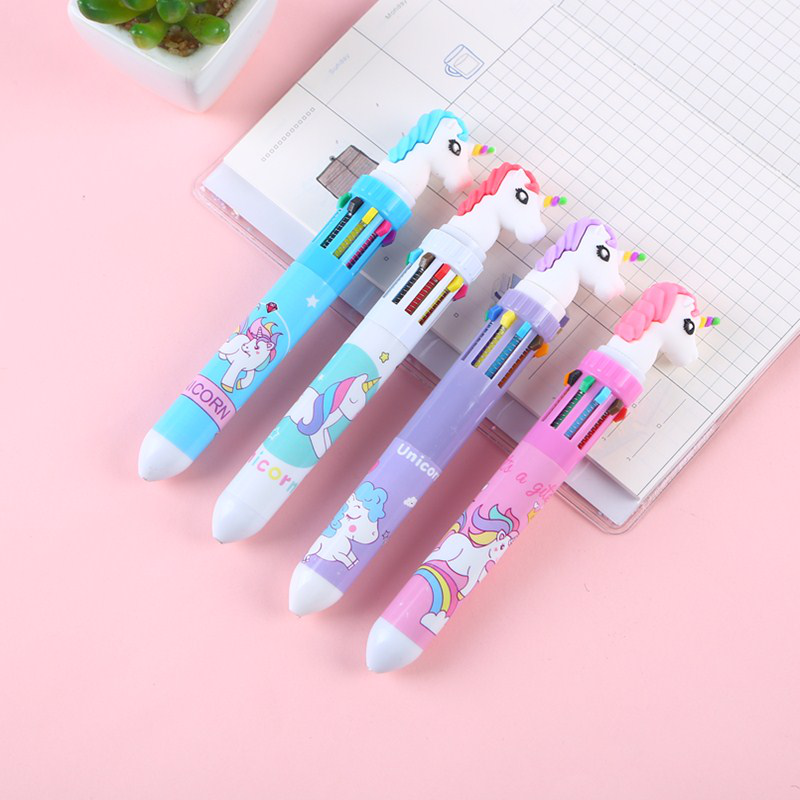 Cartoon unicorn Flamingo Bubble Dragon 10 color ballpoint pen thumbnail