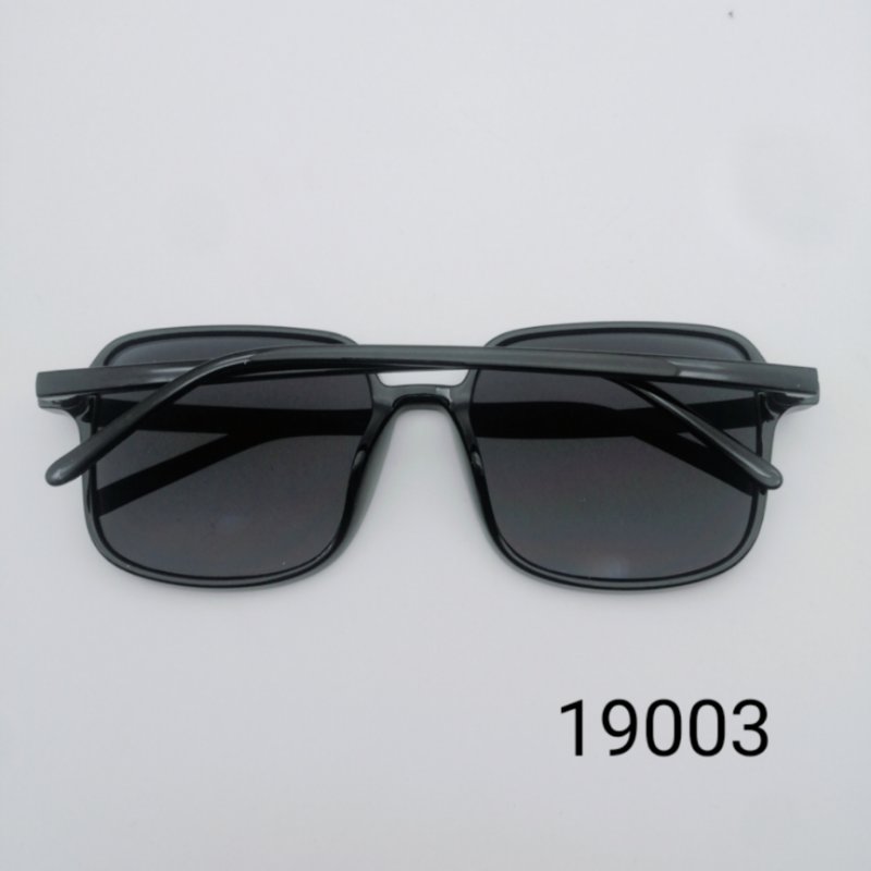 新品时尚墨镜大框方框太阳镜偏光镜韩版网红潮人高档黑色男女通用19003产品图