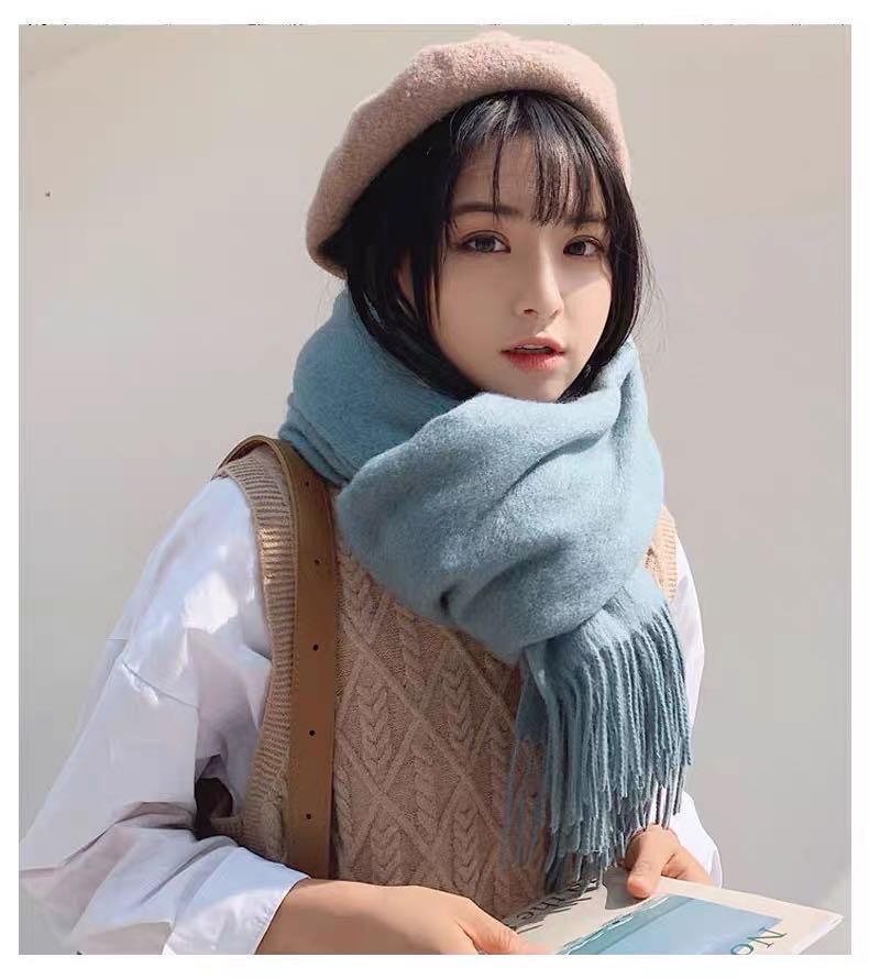 Fashion Everything Casual Scarf Korean Version Lake Blue Student Scarf Specification drawing