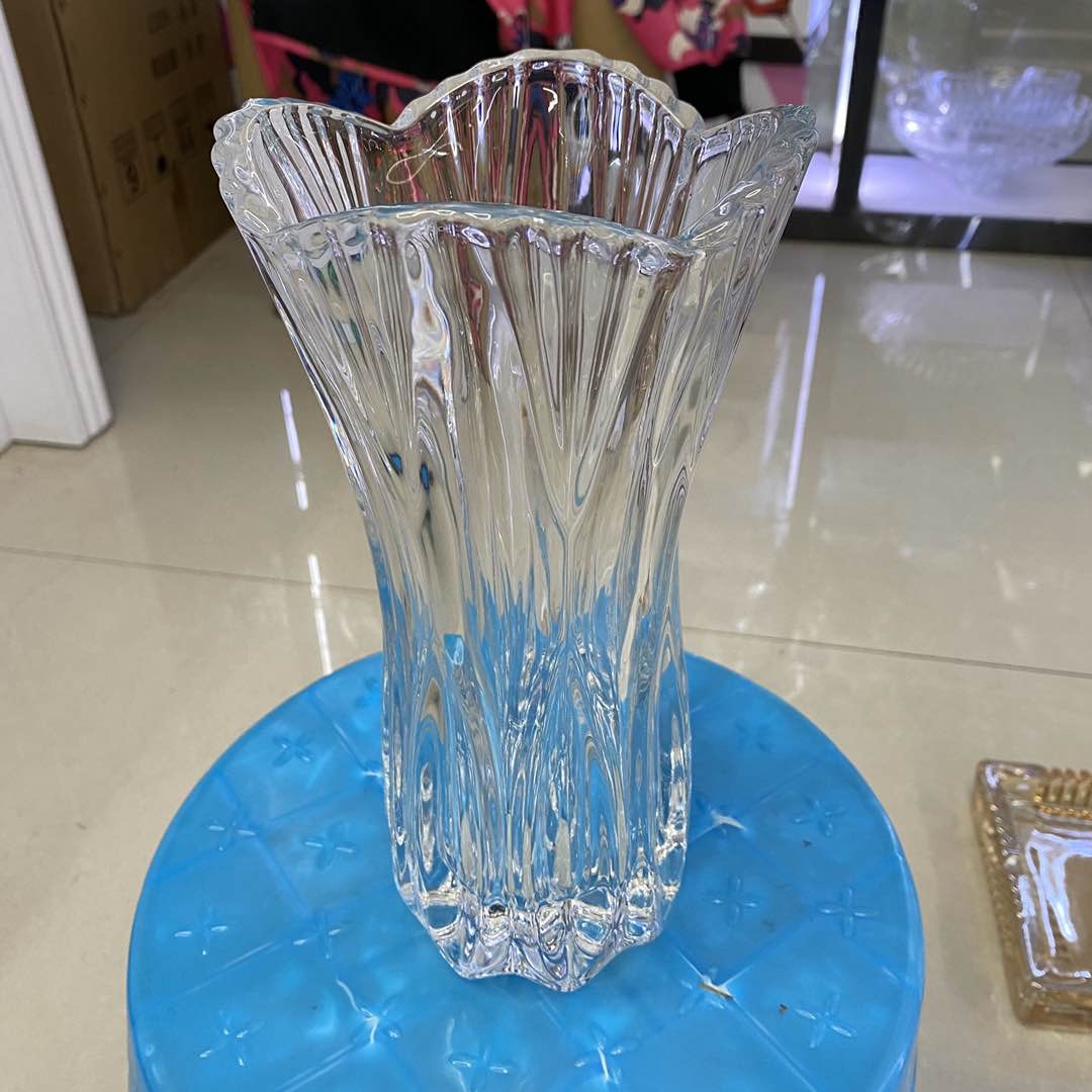 水晶玻璃水晶花瓶 透明水培简约时尚家居用品批发百合富贵竹玻璃