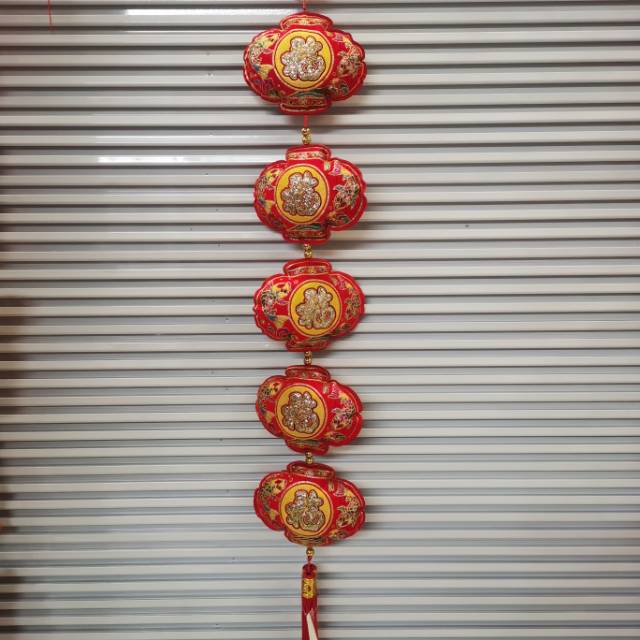Chinese knot pendants for living room decoration, festive lanterns, five strings of tassels for the Spring Festival
