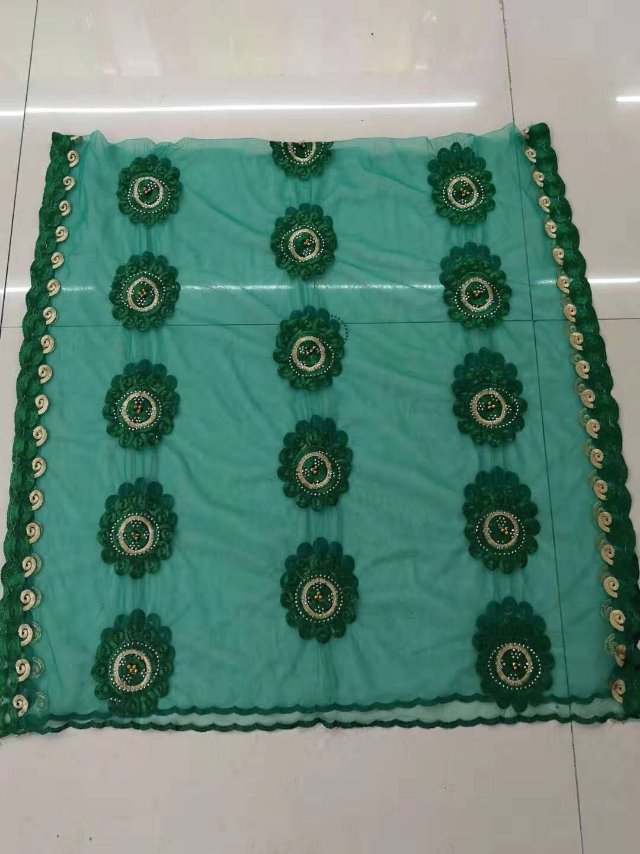 绿色薄款柔软乔其纱丝巾纯色天围巾纱巾女士百搭围巾女