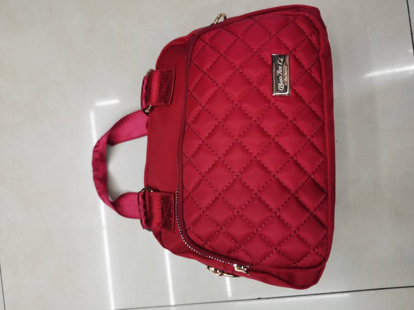 红绣格子双拉链手提包 七色选色