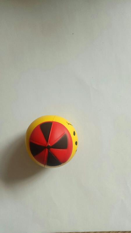 Pu Foam Pressure Relief Ball Cartoon Smiley Face Shape Pressure Relief Shot Toy Ball Specification drawing