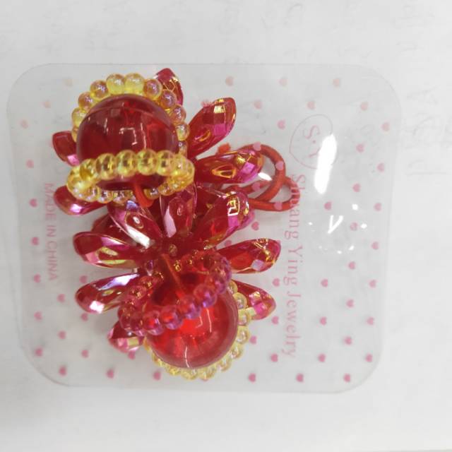 Girl hair ornaments small fresh color flower hair ring candy color sweet head rope thumbnail