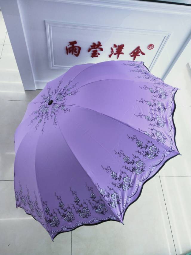 New summer Lady's umbrellas three fold blue umbrellas vinyl umbrellas folding umbrellas wholesale thumbnail