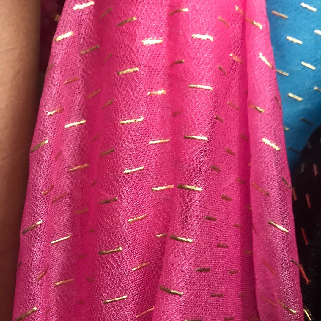 美人纱压金细条烫金滴塑承接各种花型加工定制产品图