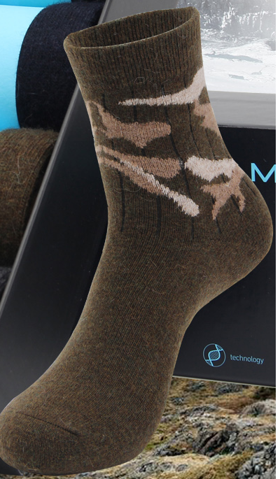 Male rabbit wool socks, thickened warm socks for autumn and winter, mid-calf cotton socks