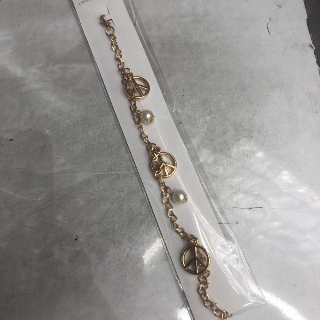 厂家直销铁镀金镶仿珍珠手链