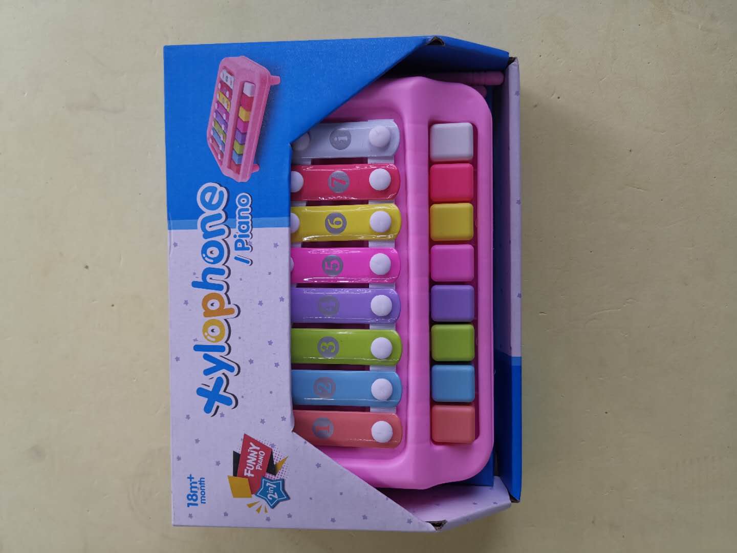 Toys for children aged 0-1, eight-tone piano, and two-piece toys for babies aged 0-3, playing the piano with one hand