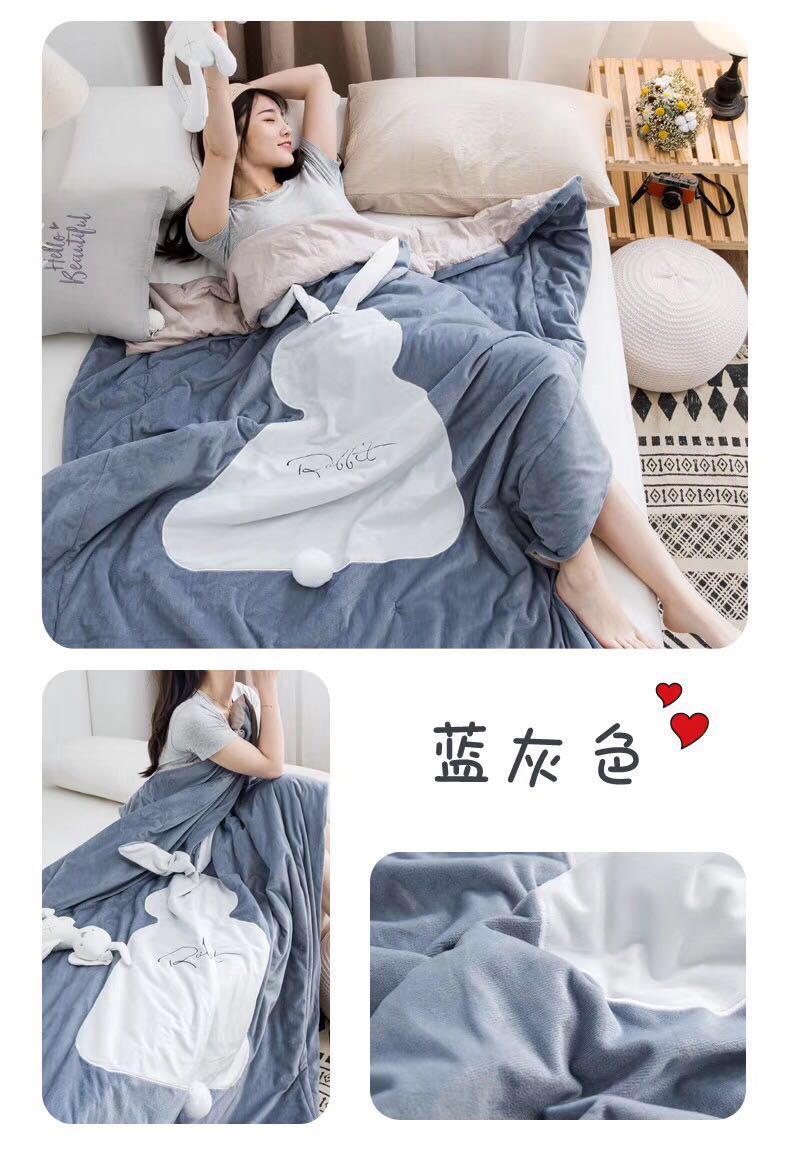 萌兔多功能盖毯被