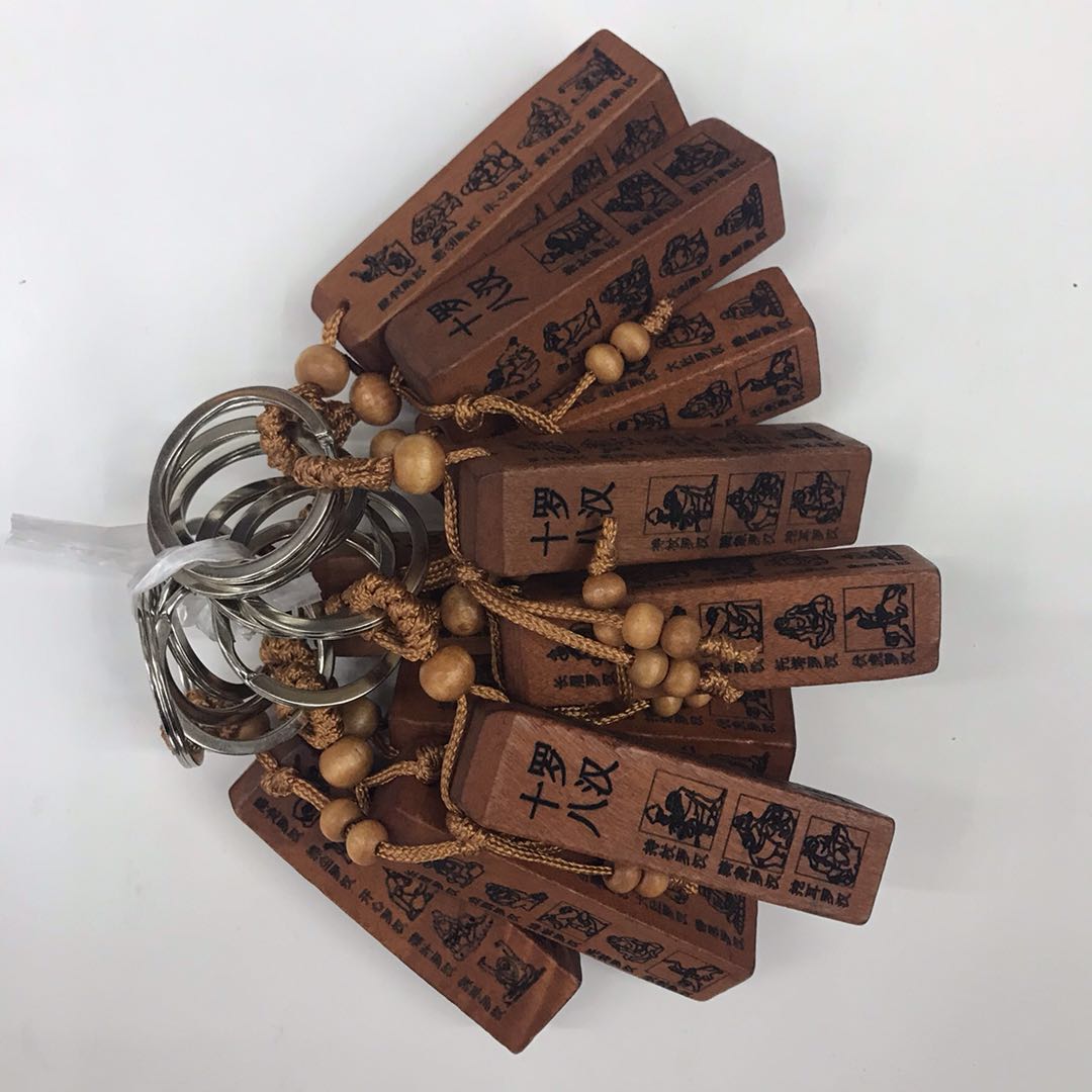 Peachwood Keychain South No Amitabha Pendant Six Character Car Key Ring Chain Accessory Specification drawing