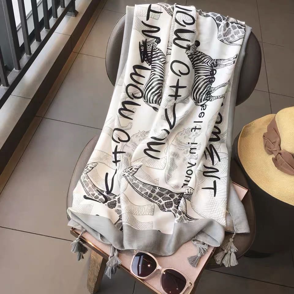 Black And White Animal Print Scarf Scarf Oversized Scarf Shawl