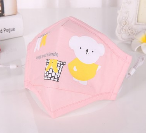 Pink Animal Bear Disposable Spunlace Cartoon With Breathing Valve Folding Dust And Haze Prevention