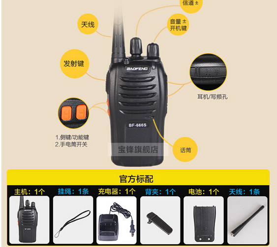 2公里无线手台民用BF-666S专业对讲机详情图3