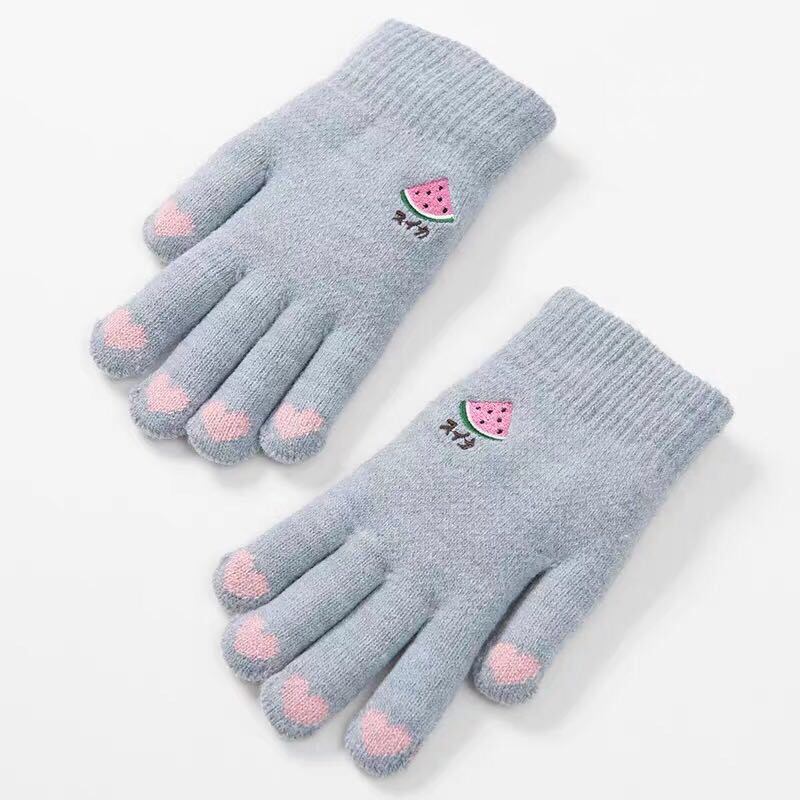 10, 11, 12 years old knitted woolen children's gloves for winter boys, warm and thickened children's gloves for winter girls