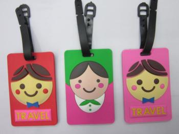 Environmentally Friendly Non-Toxic Pvc Silicone Cartoon Head Plane Color Luggage Tag details Picture
