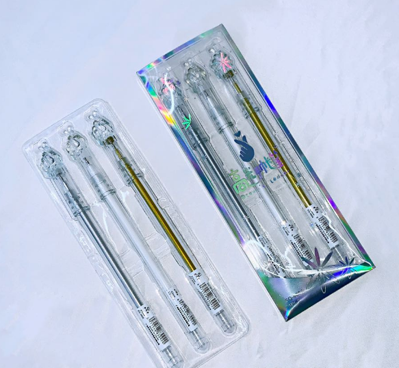 9806 Snap Finger Silver And White Three Color Highlighter Pen Painting Pen Oil Color Pencil Automatic Eyebrow Pencil Eyeliner