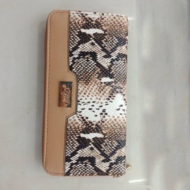 女生长方形钱包豹纹包