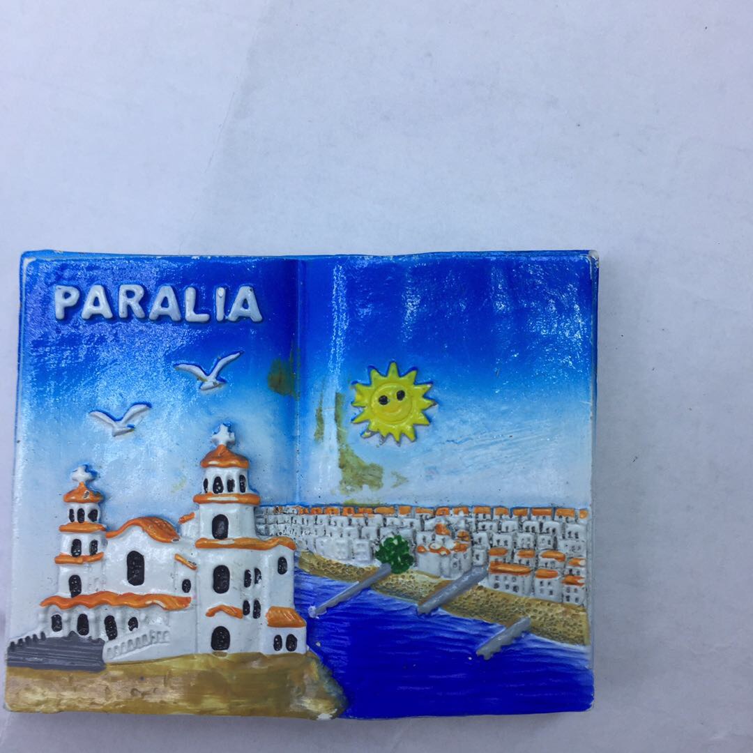 出口冰箱贴磁贴西班牙巴塞罗旅游纪念品3D手绘立体树脂多款式乌克兰俄语生肖各国风景冰箱贴城堡海鸥