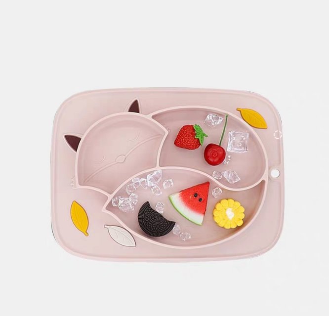yik003型硅胶餐盘防摔一体式分格辅食餐具产品图