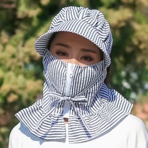 2020 New Spring Summer Outdoor Men's And Women's Riding Sunscreen Hat Breathable Face Anti-Splash Large Eave Shade Protective Hat