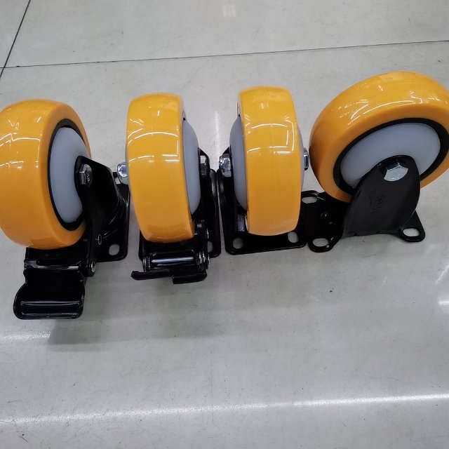 聚氨酯镀金支架工具车用万向定向脚轮