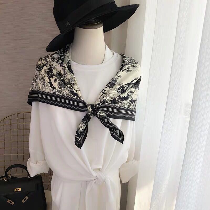 A graceful and elegant mother's twill faux silk scarf shawl details Picture