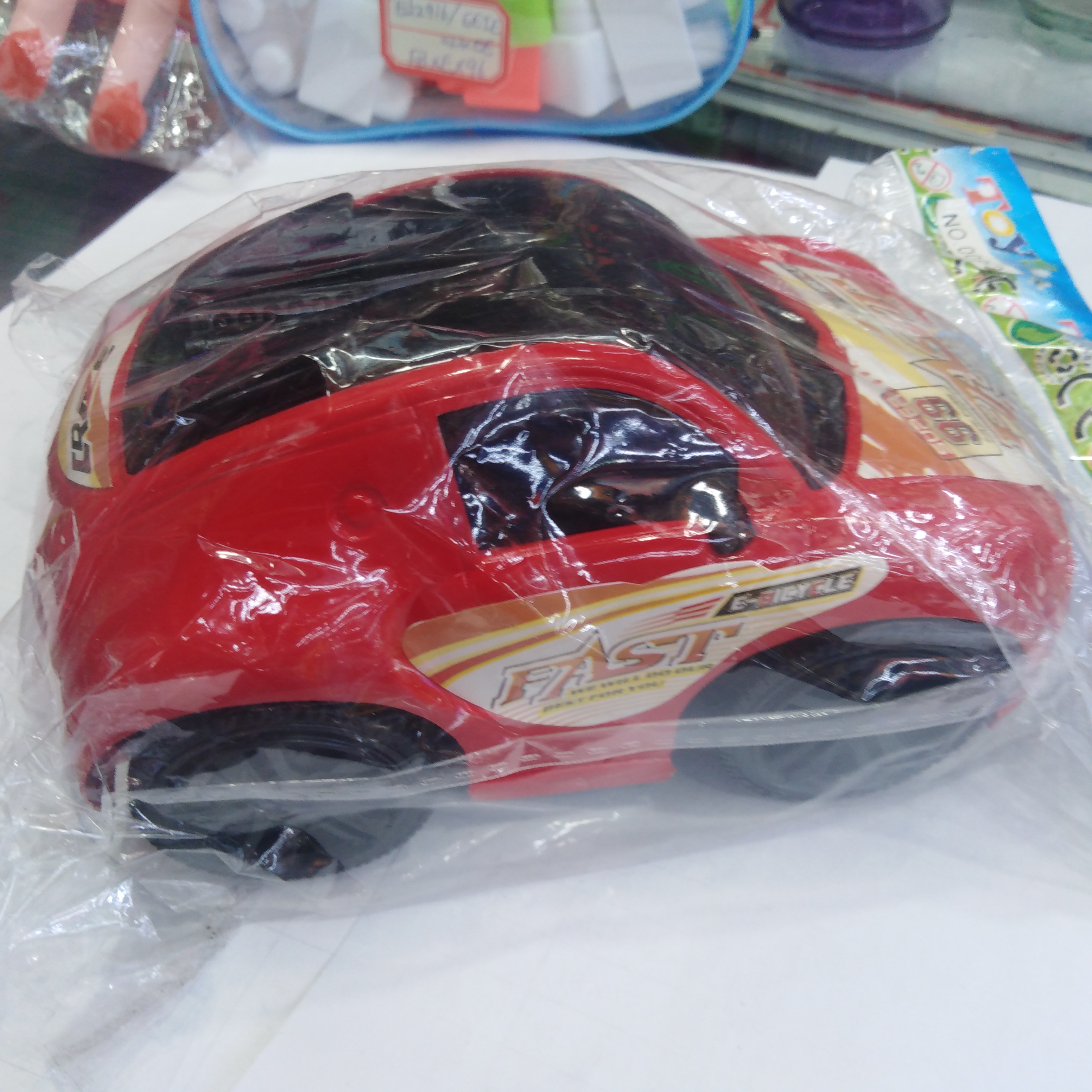 高品质塑料红色卡通跑车模型儿童塑料玩具