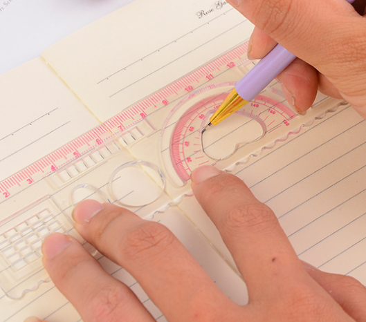 童格尺一年级小学生专用的尺子文具ins尺绘图长直尺产品图