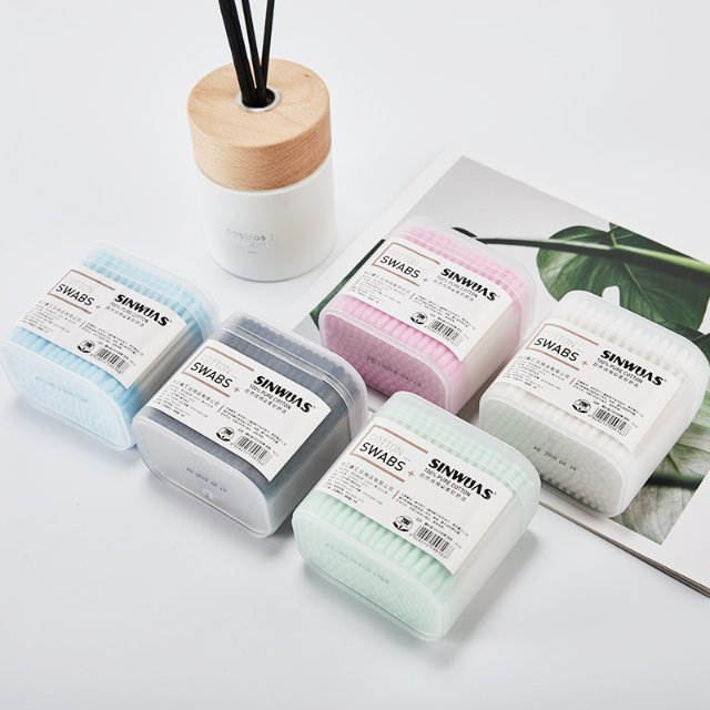 200支磨砂方盒纸棒化妆 清洁棉花棒鑫汇盒装棉签环保时尚一次性专用卫生棉签