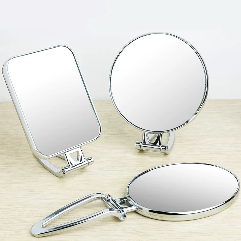 台式化妆镜子双面手柄镜便携折叠壁挂镜小镜子高清带放大美容镜子详情图3