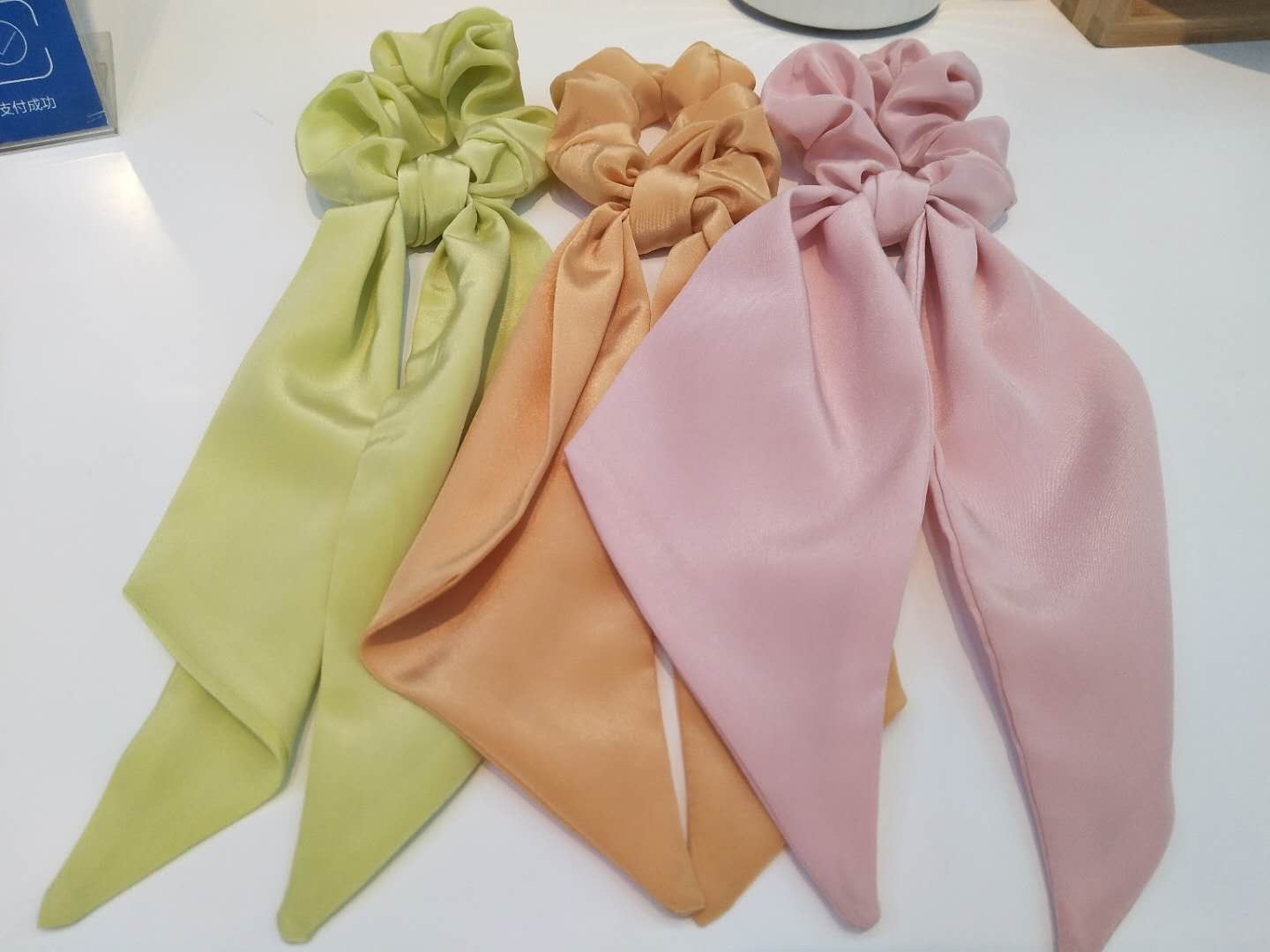 Satin hair loop gut ribbon ponytail fabric hair tie rope thumbnail