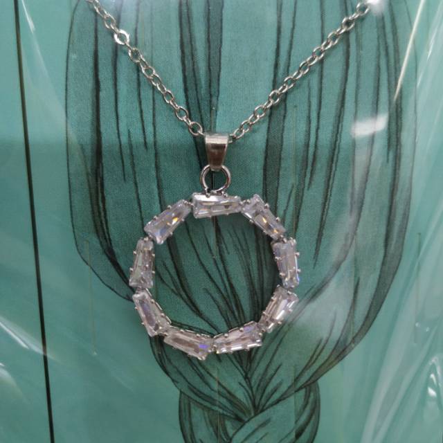 厂家直销塑料珍珠一字夹圆环镶嵌锆石项链耳钉套装细节图