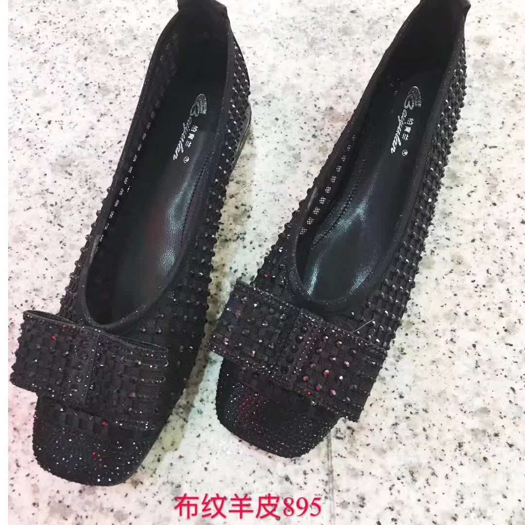 895 Biku Eurasia 2020 New Women's Guangzhou Leisure Leather Mesh Low Heel Shoes