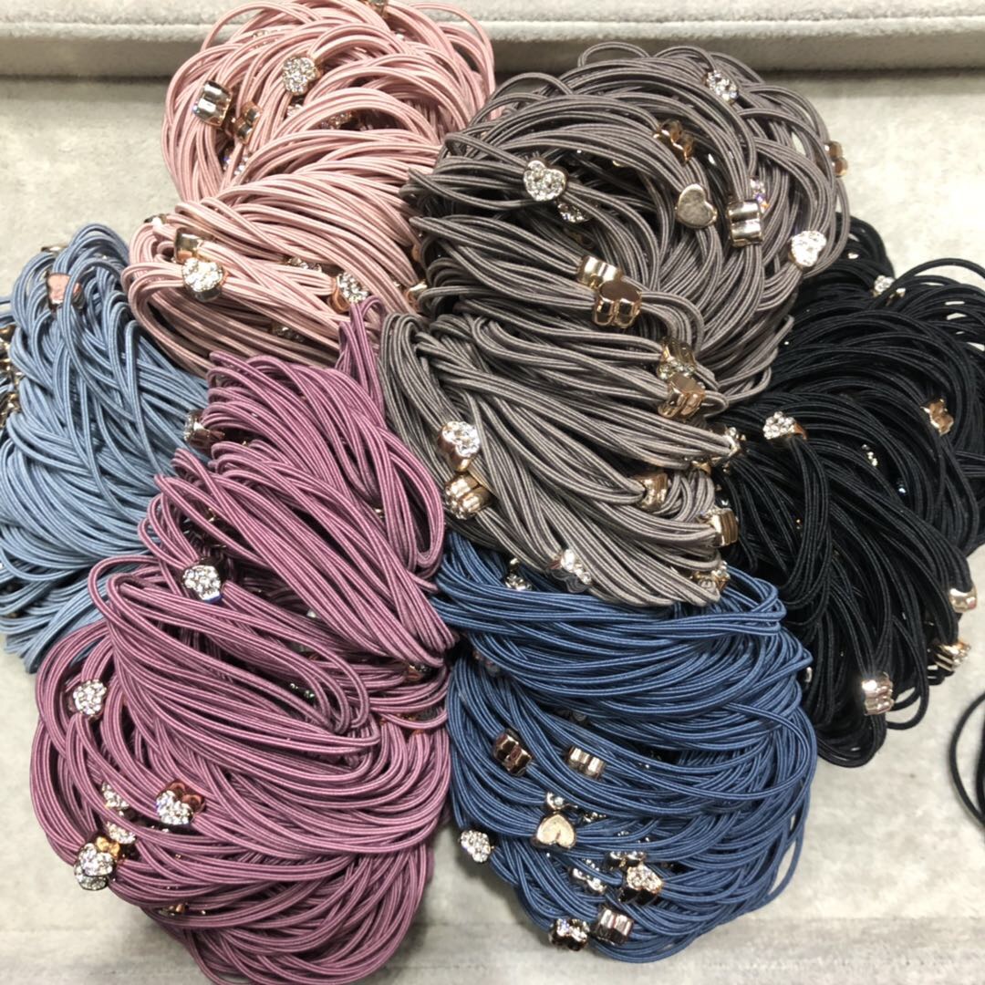 Korean Version Of Fashion Women's Headband Female Rubber Band Hair Temperament Headwear High Elastic Adult Autumn And Winter Hair Rope Hair Accessories Leisure Rubber Band Solid Color Small Rabbit Hair Band Chenhui Jewelry 034 details Picture