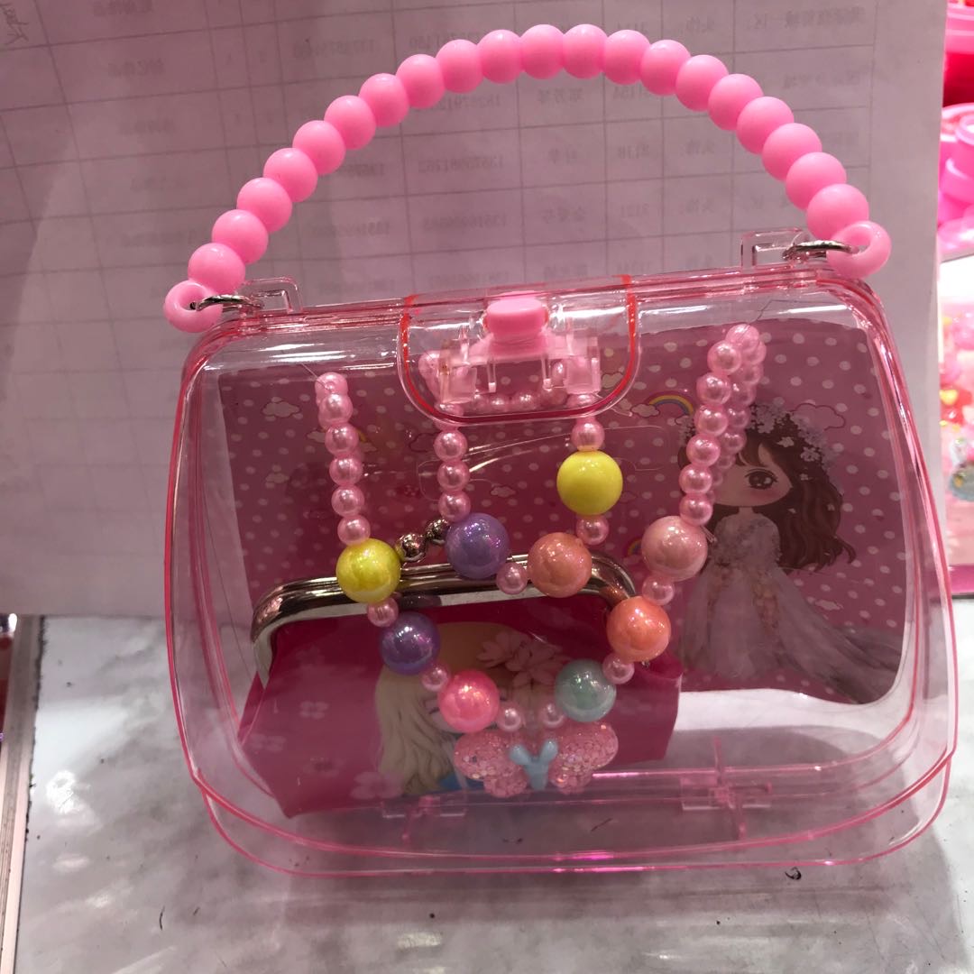 Children's hair accessories, hand-held storage box, anime princess necklace, cartoon character coin purse, girl hair clip, rubber band headwear, warm and cozy