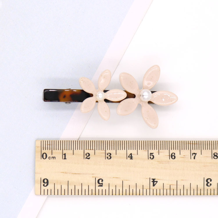 Korean Hairpin Instagram Hairpin Acetate Sheet Duck Beak With Pearl Flower Hairpin details Picture