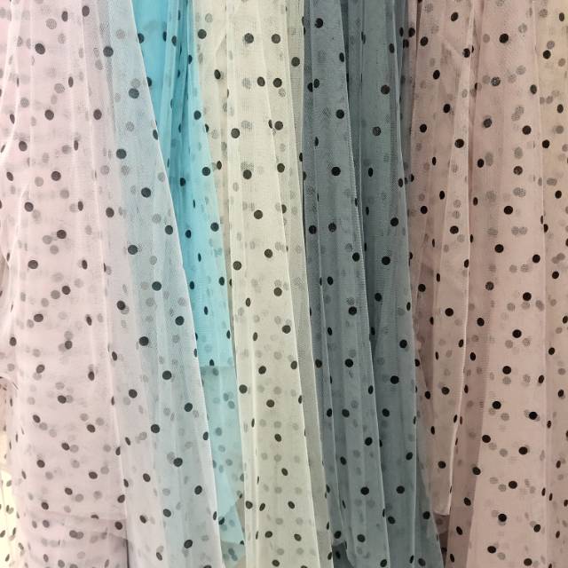 Polka dot mesh fabric for clothing accessories and headwear