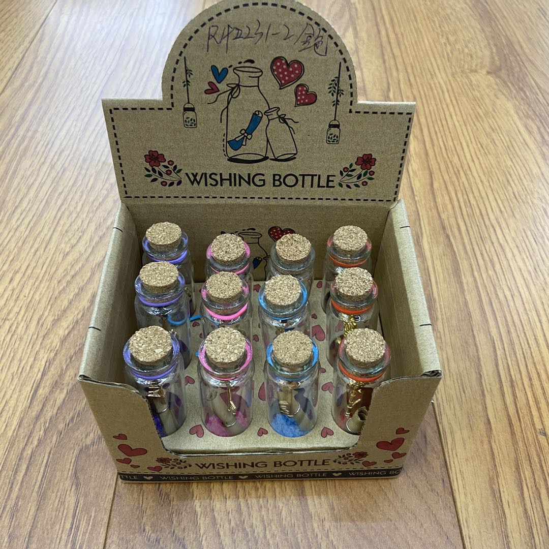 许愿瓶玫瑰花细石漂流瓶祝福玻璃瓶子家居创意挂件生日礼物